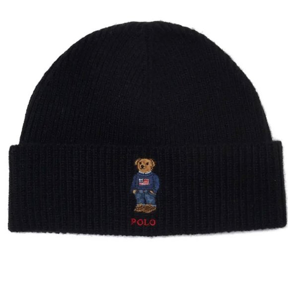 Polo Ralph Lauren Embroidered Flag Bear Beanie